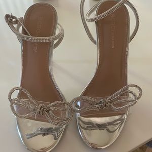 BCBG bow detail bling shoes